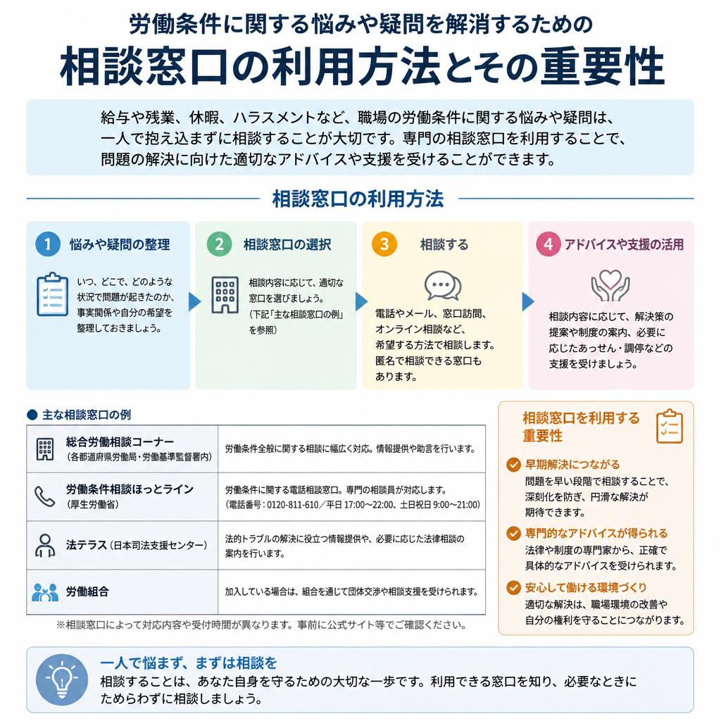 相談窓口：不安を解消するためのサポート